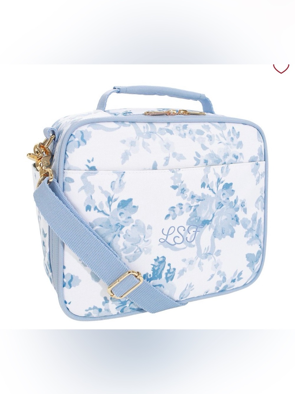 LoveShackFancy Blue Floral Crossbody Lunch Bag for Women